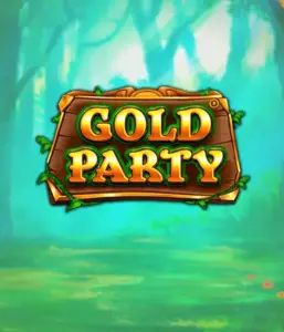 Discover the enchanted forest of Gold Party slot by Pragmatic Play, featuring a charming wooden sign decorated with golden letters. The background features a misty green forest which adds a touch of enchantment to the overall ambiance. Perfect for those who enjoy magical and nature-inspired games, offering a delightful adventure. 